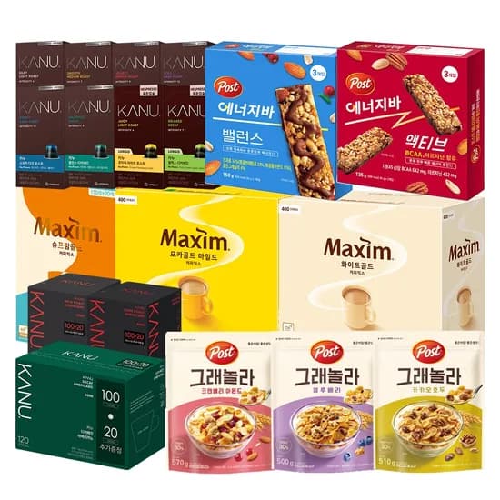 포스트 에너지바 액티브 135g 2개 밸런스 150g 2개 미니에코백