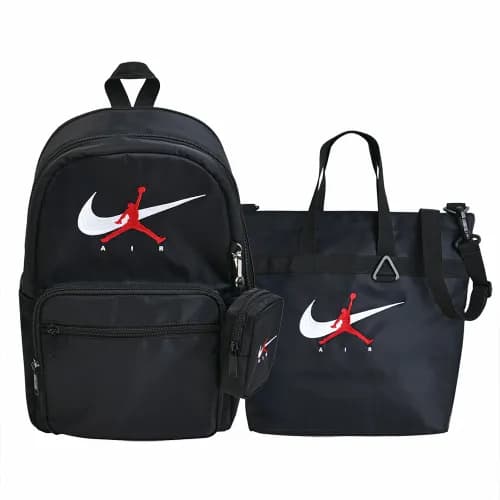 나이키 레전드 스쿨 백팩 세트 키즈 블랙 블루 실버