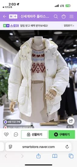 플라스틱아일랜드 후드 패딩 점퍼