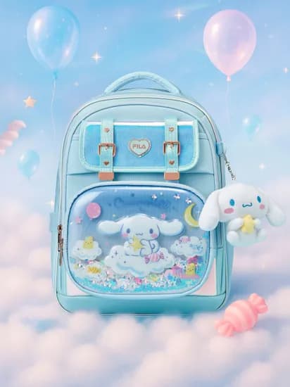 휠라 키즈 시나모롤 듀잇 백팩 세트 책가방 보조가방 크로스백