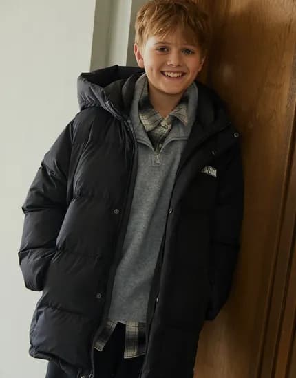 지오다노주니어 미드렝스 후드 덕다운 자켓