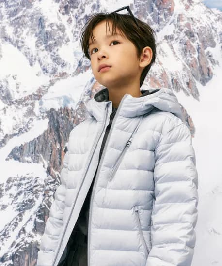 무신사 스탠다드 키즈 시티 레저 후디드 라이트 다운 재킷