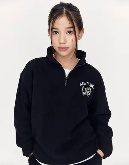 후리스 하프집 풀오버