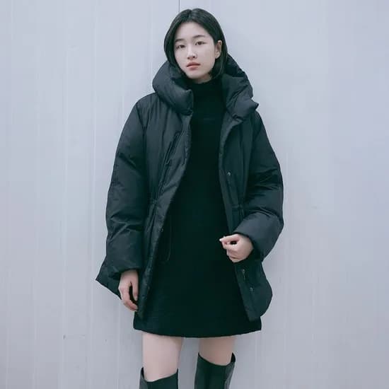 마인드브릿지 두굿 후드 하프 덕 다운 점퍼