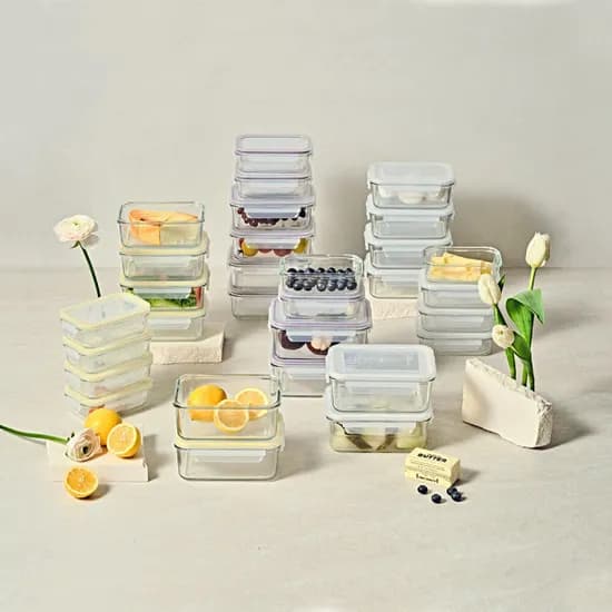 글라스락 유리 밀폐용기 직사각 10조 세트