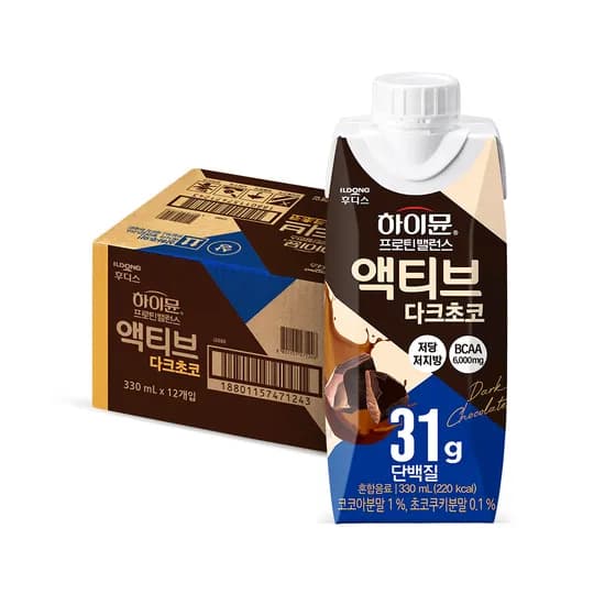 일동후디스 하이뮨 프로틴 밸런스 액티브 다크초코 330ml 12개