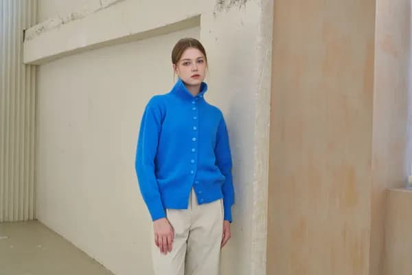 미니멈 에브리데이 퍼 머플러 세트 진주 버튼 자켓