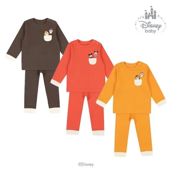 디즈니베이비 겨울 골지 상하복