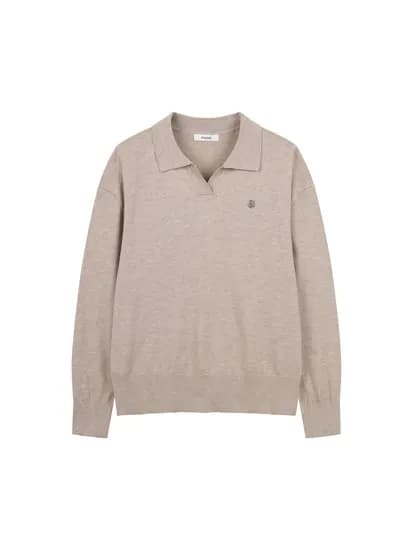 폴햄 슬릿 오픈 카라 스웨터