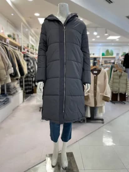 missth 여성 후드 옆면 트임 롱 패딩 점퍼 18,000