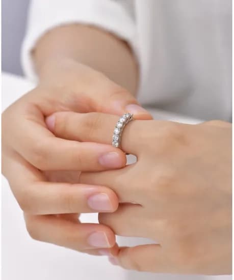 미니골드 랩다이아몬드 14K 하프 브릿지 반지