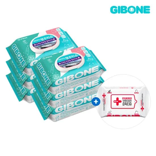 세균닦는 행주티슈 80매 6팩 소독티슈 20매