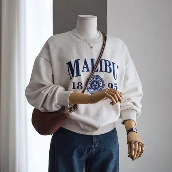 자수 기모 맨투맨