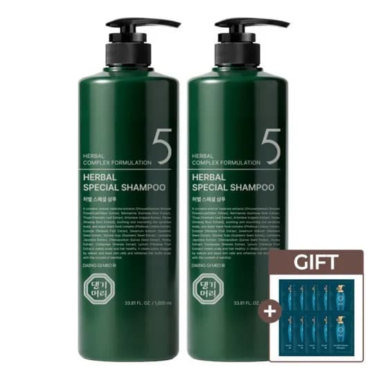 댕기머리 탈모샴푸 1L 2개 샴푸 샘플 10매
