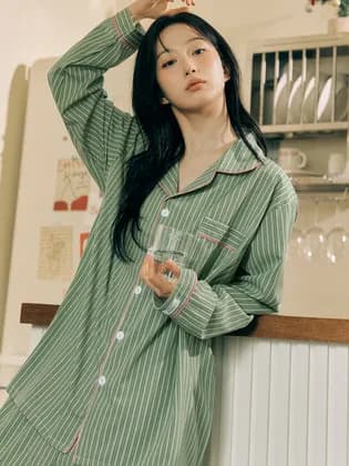 도씨 실크핏 웬즈데이 긴팔 커플 잠옷세트