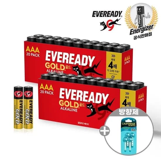 에너자이저 EVR 골드 알카라인 건전지 AA 20알