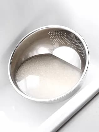 하나로 스텐 304 쌀 세척볼 L 26cm 멀티 믹싱볼 타공 물빠짐 채반