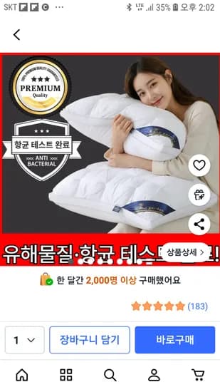 로이잠 향균 호텔 베개