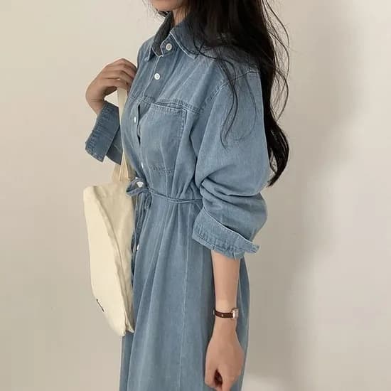 봄옷 롱청원피스