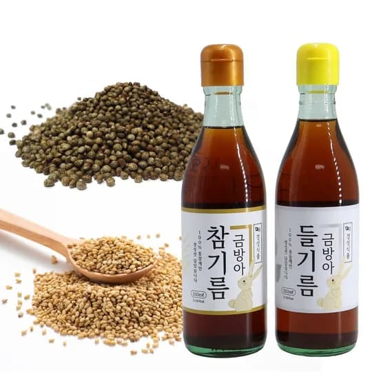 금방아 참기름 350ml 들기름 350ml