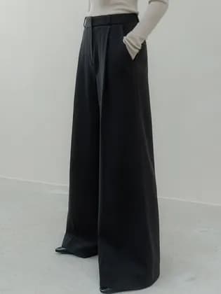 메무아 헤링본 맥시 와이드 슬랙스