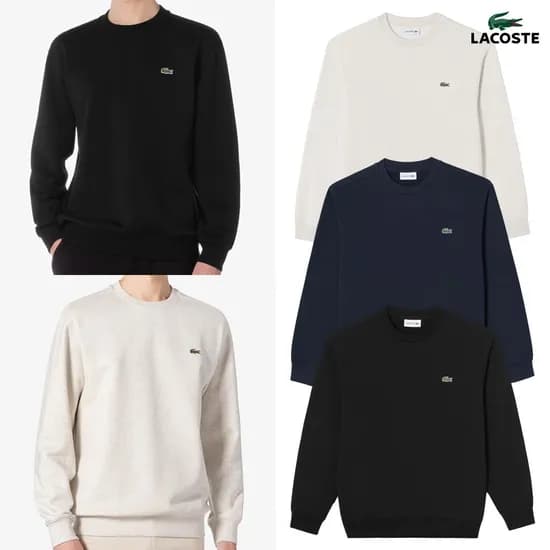 라코스테 남녀공용 베이직 긴팔 크루넥