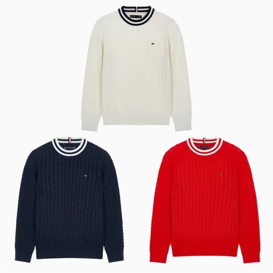 타미힐피거 키즈 링거 케이블 스웨터