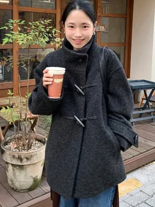 시티브리즈 울100% 하이넥 더플 코트 예약판매