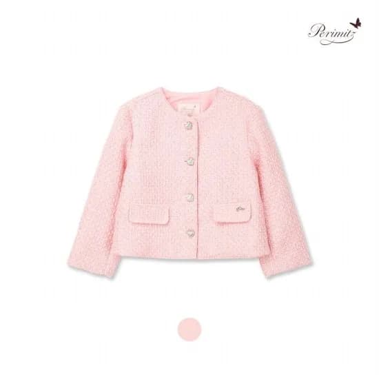 페리미츠 하트단추 트위드 자켓