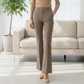 멜팅브라운 여성 슬림핏 부츠컷 기모 슬랙스