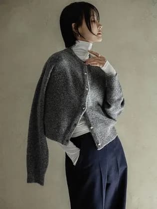 메무아 포그 골드버튼 울 가디건