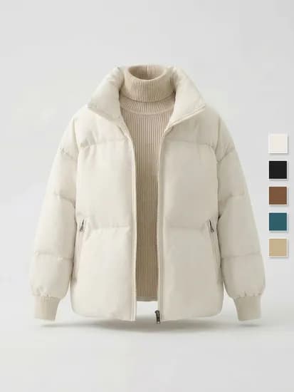 카라 매트립밴딩패딩