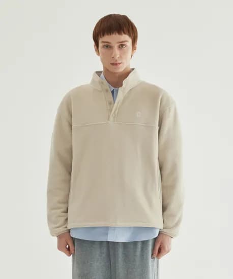 커버낫 웜온 플리스 하프집업 맨투맨