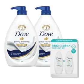 도브 바디워시 1000ml 2개 데오드란트롤온 2개