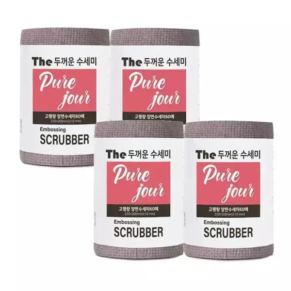 고평량 일회용 수세미 60매 4롤