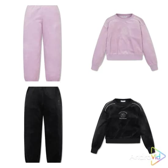 베네통키즈 벨로아맨투맨세트