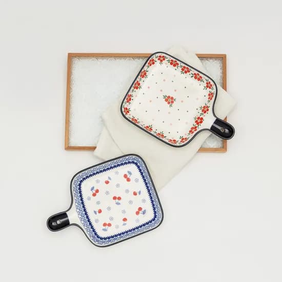 프라카 사각 핸들 앞접시 2p 세트