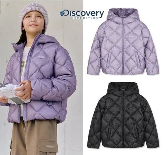디스커버리키즈 여아 큐브라이트 경량패딩