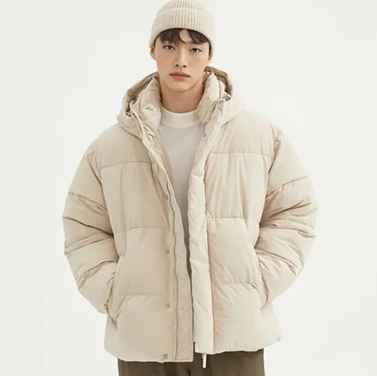 스파오 베이직 후드 푸퍼 무배 39900원