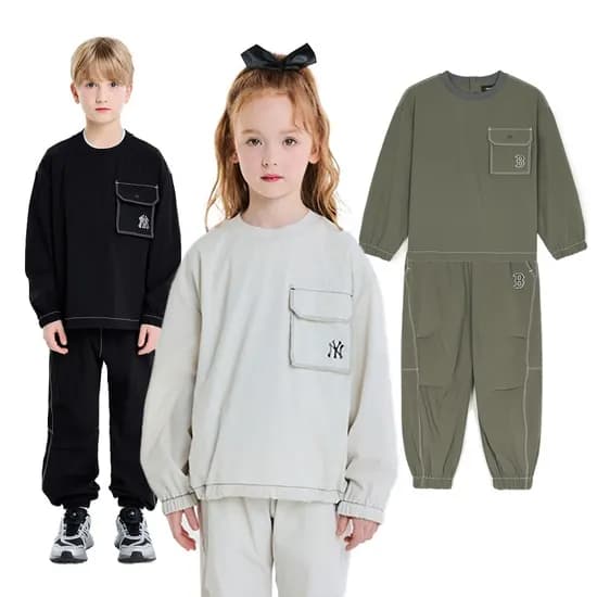 MLB키즈 베이직 아웃도어 우븐 맨투맨 세트 45820원