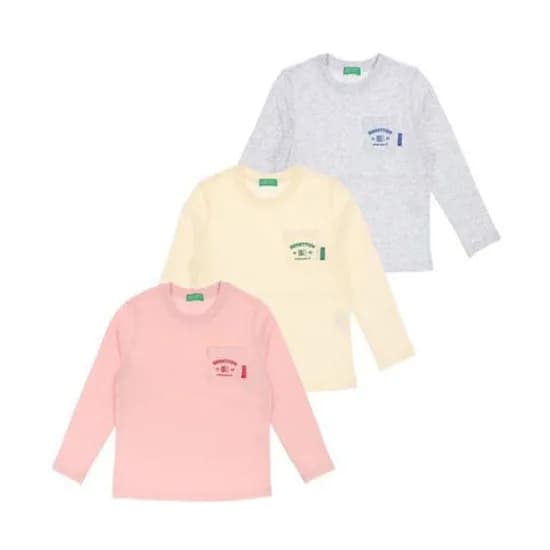 베네통키즈 싱글포켓티 컬러블록티셔츠 11,730원 (3장무배)