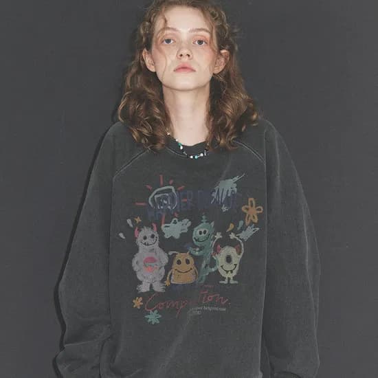 꼼파뇨 happy day 피그먼트 스웨트셔츠 30680원