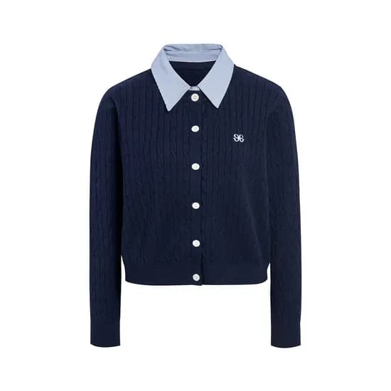 JJ지고트 시그니처 카라 레이어드 케이블 가디건 30,600원