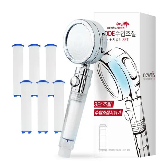 뉴리스 필터 샤워기 본품 1개+필터 6개 8900원