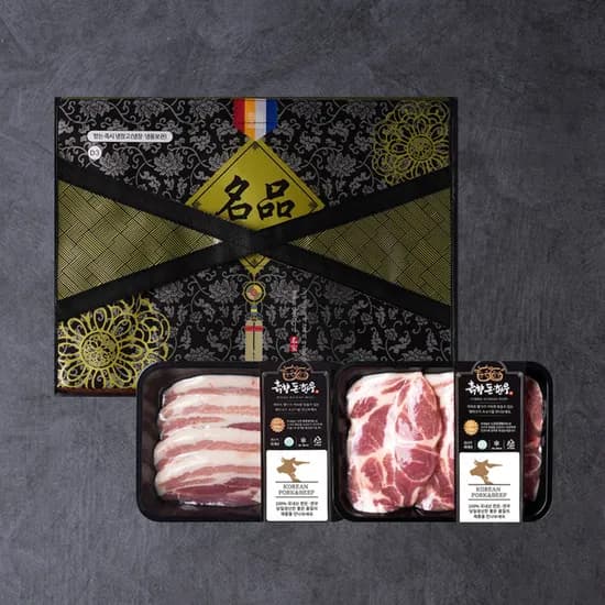 남도장터 한돈선물세트 1호 (삼겹500g+목살500g)+참소스,허브솔트,모듬소세지 280g 30,720원