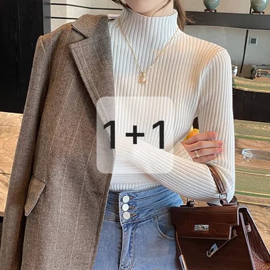 베이직골지터틀니트 1+1 13,420원