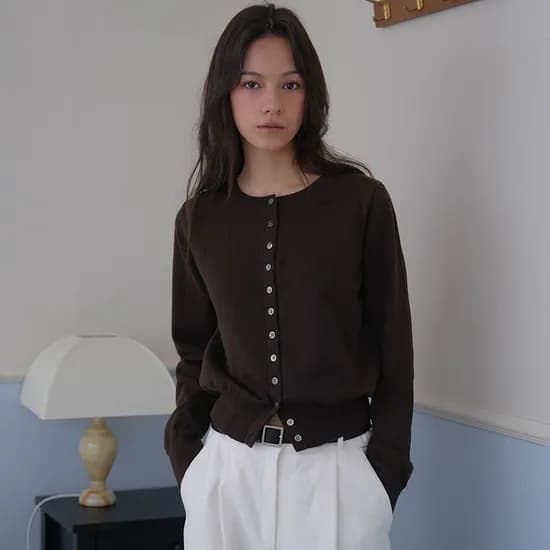 시그니처 펄 버튼 가디건 24,380원 무배