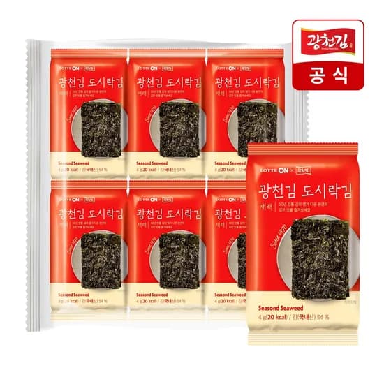 광천김 재래 도시락김 4g 36봉 9,900원