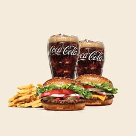 버거킹 와퍼주니어+치즈와퍼주니어+콜라R 2잔+감자튀김 8,920원