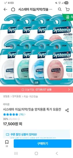 라이온 시스테마 스펀지 치실 X 8개 12,600원